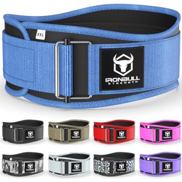 Imagem de Cinto de levantamento de peso para homens e mulheres – Cinto de levantamento de peso com trava automática para treinamento cruzado, fitness funcional, levantamento olímpico e treino – Agachamentos e cintos de peso contornados (2GG, azul marinho)