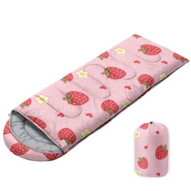 Imagem de Sacos de dormir para adultos, jovens, crianças, saco de dormir de acampamento com impressão 3D para meninas e meninos, leve, impermeável, saco de dormir para clima frio/quente para 3 estações