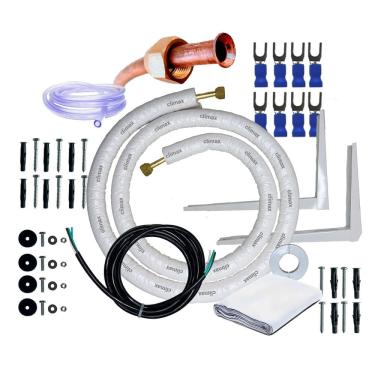 Imagem de Kit Instalação Completo Ar Condicionado De 30000 Btus 3/8 X 5/8 3 Metros Com Suporte 500mm