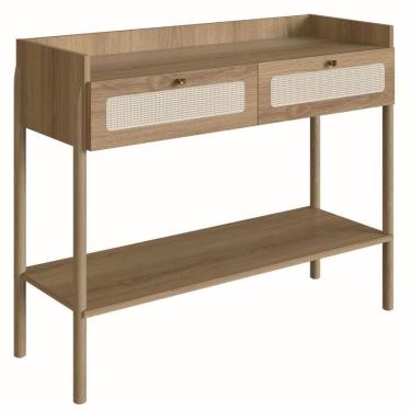 Imagem de Aparador Oslo Artesano 103 Cm (Largura) Mdp Mel Palha Natural Duas Gavetas Base Madeira