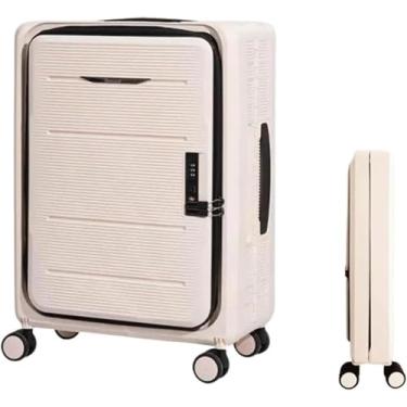 Imagem de Mala de Bordo Carrinho Dobrável ajustável de 3 velocidades, bagagem de mão, mala aberta frontal com roda universal, bagagem de embarque