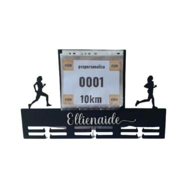 Imagem de Porta Medalhas Corrida Com Número de Peito Personalizado Com Seu Nome MDF 6mm