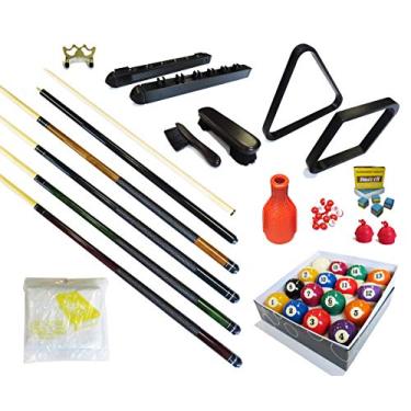 Imagem de Mesa de sinuca – Kit de acessórios premium de 32 peças – Conjuntos de bolas de ponte de taco de piscina (Kit-16)