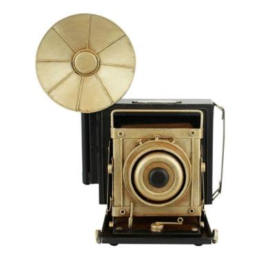 Imagem de Enfeite Cofre Retrô Câmera Fotográfica Antiga - 34cm