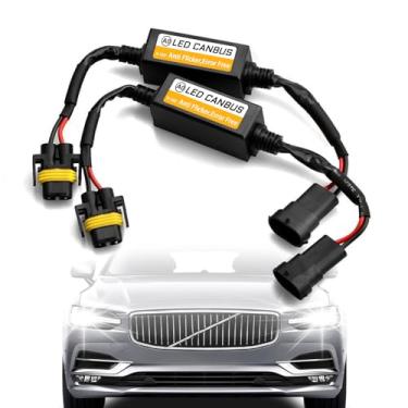 Imagem de UZZH 2 peças H8/H9/H11 decodificador canbus de farol LED, descodificador de erro de aviso de carro, capacitores de cancelamento de pisca-pisca de LED, adaptador de chicote de relé de lâmpada LED