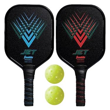 Imagem de Franklin Sports Conjunto de Bola e Palmar Pickleball – Raquetes de alumínio + Bolas de Picleball – 2 jogadores – Jet – Aprovado pelo Pickleball dos EUA (USAPA)