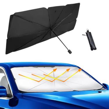 Imagem de Guarda-sol de para-brisa de carro, para-brisa automotivo dobrável para blocos de janela dianteira de carro, raios UV e protetor de viseira de sol, serve na maioria dos Vans SUVs, MPV, Hatchback