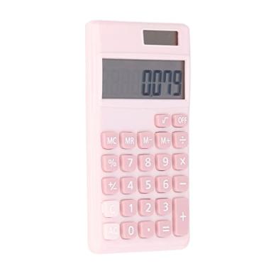 Imagem de Calculadora Solar de Bolso Portátil, Dupla Potência, Display LCD Grande, Botão Grande, Design Colorido para Negócios, Escritório, Escola (Rosa)
