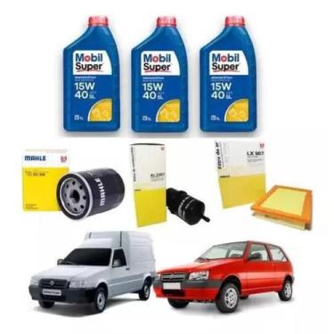 Imagem de Kit Troca Oleo Fiorino 1.3 / Uno Fire 1.0 / 15w40 Mobil Flex - Mobil /
