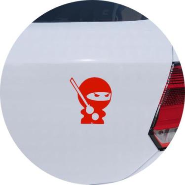 Imagem de Adesivo de Carro JDM Ninja Japones com Bastão - Cor Vermelho - Melhor 