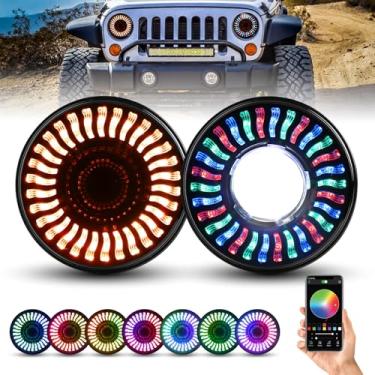 Imagem de BEEYEO Faróis de LED de 17,8 cm com DRL e farol de alta fidelidade 18 cm para Wrangler JK JKU TJ LJ 1997-2017, aprovado pelo DOT, antirreflexo, com adaptador H4 para H13, 2 peças