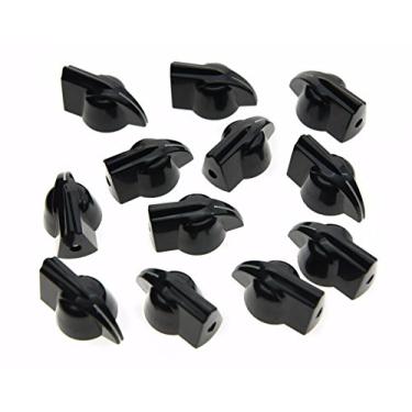 Imagem de Dopro Pacote com 12 botões de pressão vintage para guitarra AMP cabeça de frango/ponteiro de efeito preto