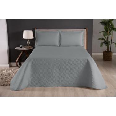 Imagem de Cobre Leito Casal King Size Cloe 3 Peças - RT ENXOVAIS, Cinza
