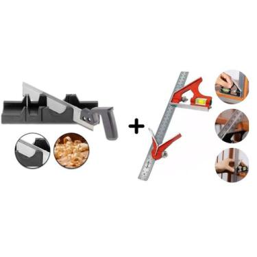 Imagem de Kit Esquadro Combinado 12 300mm+Caixa Meia Esquadria 300mm - Sparta