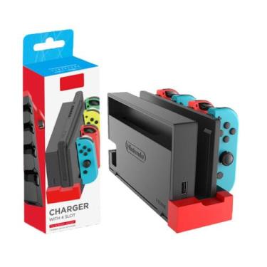 Imagem de Dock Base Estação de Carregamento Para 4 Controle Joy-con de Nintendo 