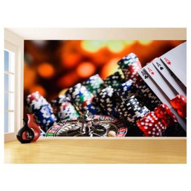 Imagem de Papel De Parede 3D Salão De Jogos Cartas Poker 3,5M Jcs92 - Você Decor