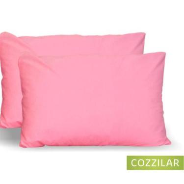 Imagem de Kit 10 Fronha Avulsa Malha Liso 100% Algodão - Cozzilar,  Rosa Bebê