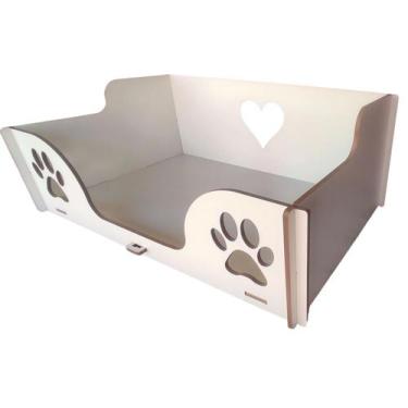 Imagem de Cama Caminha Sofá Casa Para Pet, Cachorro, Gato, MDF Branco - FP Plane