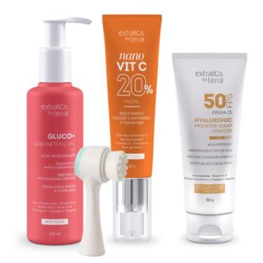 Imagem de Kit Anti-idade Sabonete + Vitamina C + Fotoprotetor Extratos - Extrato