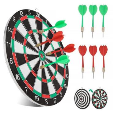 Imagem de Jogo de Dardos Profissional 38Cm Modelo Grande Tiro Ao Alvo 2 em 1 Dup