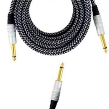 Imagem de Cabo para Instrumentos -- MXT / 5 metros / Tecido / Preto/Branco -- Gu