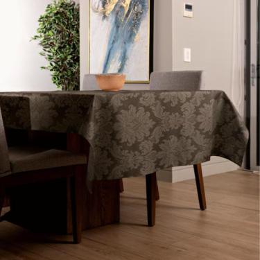 Imagem de Toalha de Mesa Retangular Jacquard Medalhão  - MUMUDECOR, 16 Marrom 