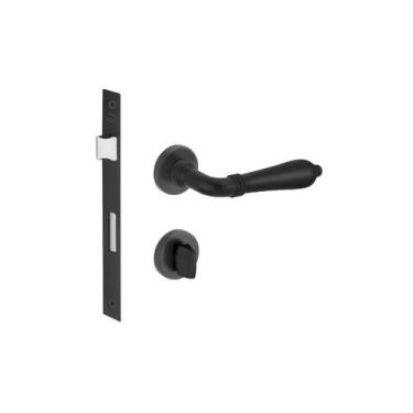 Imagem de Fechadura porta banheiro wc lily imab preta preto máquina 55mm colonia