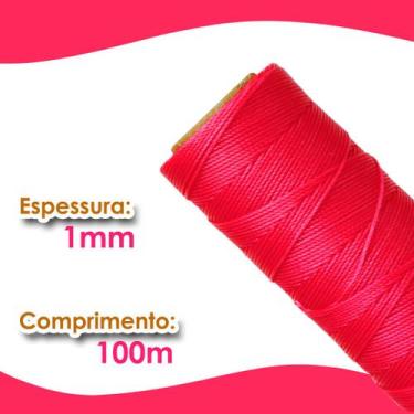 Imagem de Cordão Encerado 1mm - Fio Cordone Pink Claro - 100 Metros - Nybc