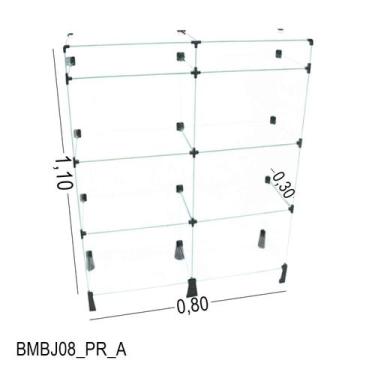 Imagem de Balcão de Vidro com Porta Bijuteria - C/ Conectivo Preto -  MOD.40 - 0