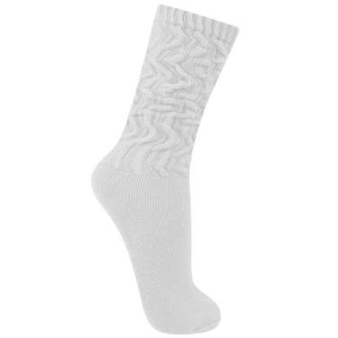 Imagem de Meia Aeróbica Algodão Trifil T07048 Canelada, Branco, 35/38