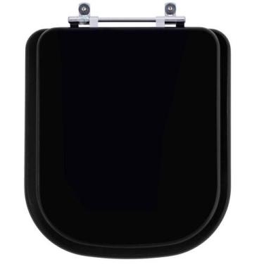 Imagem de Assento Sanitário Quadra Ébano Fosco (Preto Fosco) para vaso Deca - Po