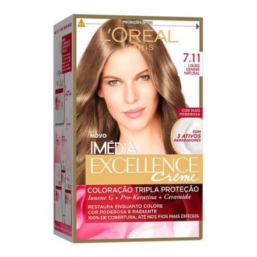 Imagem de Tintura Creme Imédia Excellence L'oréal Louro Cendre Natural 7.11 Kit,