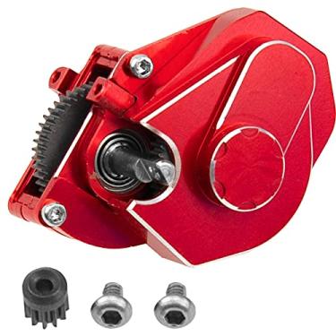 Imagem de ShareGoo Aluminum Complete Transmission Gearbox w/Transmission Gear Upgrade Part Compatible with Axial SCX24 Deadbolt C10 JLU Gladiator Bronco 1/24 RC Crawler Car (Red)