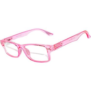 Imagem de OWL Óculos de lente transparente com armação retangular estreita estilo moderno retrô, 1 rosa, 135mm