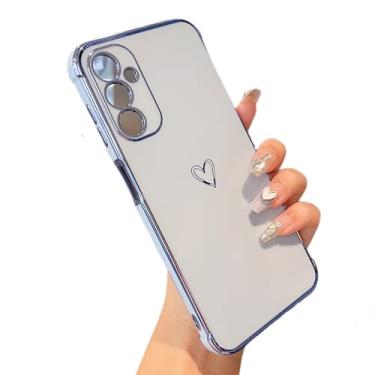 Imagem de ZTOFERA Capa projetada para Samsung Galaxy A16 4G/5G, linda estampa de corações amorosos com proteção de lente de câmera, capa para celular para Galaxy A16 de 6,5 polegadas, azul