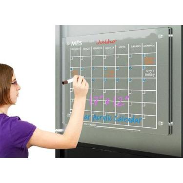 Imagem de Ímã De Geladeira Planner Calendário Semanal Recados Acrilico Transpare