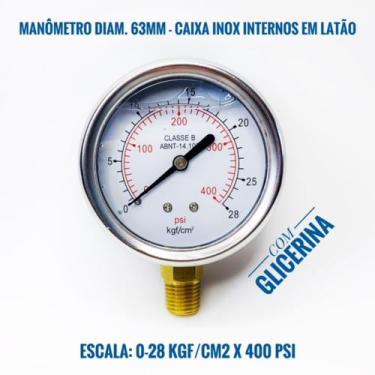 Imagem de Manômetro Diam.63mm - Vertical - Escala 0-28 Kgf/cm2 X 400 Psi - LRPRO