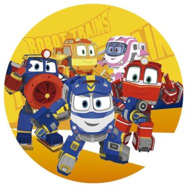 Imagem de Painel Festa Decoração Redondo Sublimado Robot Trains 1,50X1,50-IMPAKT