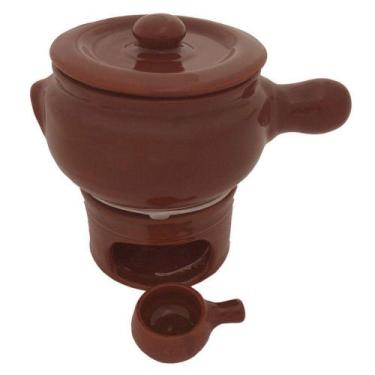 Imagem de Kit Fondue Completo de Barro 800 ml - Cerâmica Motta