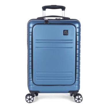 Imagem de Mala Viagem Pequena Bordo Porta Notebook Rodas 360 Polo King, Azul, Mf