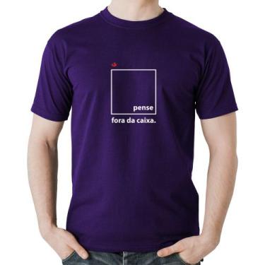 Imagem de Camiseta Algodão Pense fora da caixa - Foca na Moda, Roxo, G