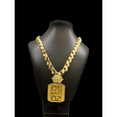 Imagem de Corrente Friso 12mm Moeda antiga + Pingente 01 não é 02 - Lobin jóias 