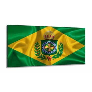 Imagem de Quadro Decorativo Bandeira Brasil Império 130x60 em Tecido Canvas - Wa