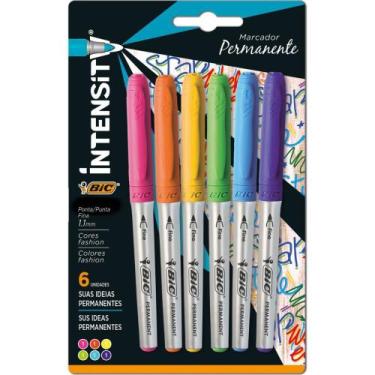 Imagem de Pincel Marcador Permanente BIC Marking Colors 1.1MM Blister com 6 Unid