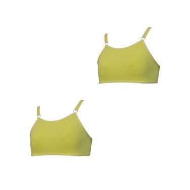 Imagem de Kit 2 Sutiã Infantil Menina Sem Bojo Com Regulagens - OPTE, P, Amarelo