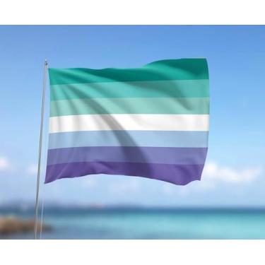 Imagem de Bandeira Gay Azul LGBTQIA+ 80cmx140cm Tecido Oxford 100% Poliéster - P