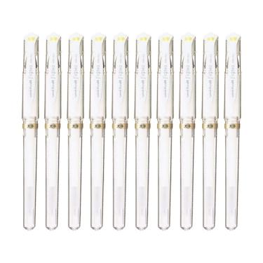 Imagem de Caneta esferográfica Mitsubishi Pencil UM-153 Uni, Signo larga 0,04 polegadas (1,0 mm), branca, conjunto de 10