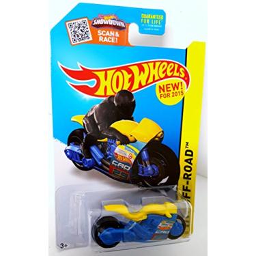 Imagem de Hot Wheels HW off-raod 83/250 Street Stealth azul e amarelo motocicleta HW Moto 2015