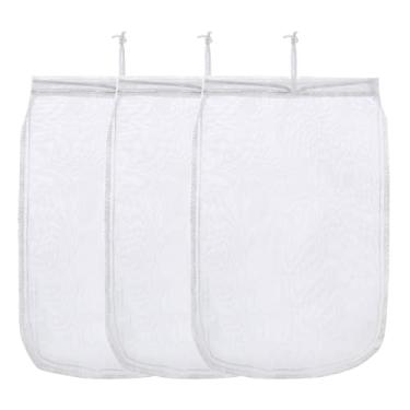 Imagem de ALEGI Bolsa de filtro de material de aquário extrafina, reutilizável, sacos de filtro de malha com cordão de 180 mícrons para carvão ativado (30 x 20 cm (pacote com 3))