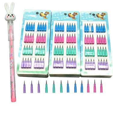 Imagem de Lopenle 12 pacotes de refis empilháveis para lápis, pontas não afiáveis, lápis empilháveis multipontos, 384 peças de grafite substituíveis HB para estudantes escolares e escritório usando suprimentos.